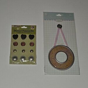 NEW Metal Art Scrapbooking Cards Lot Life's Journey Brads Somerset Swirl Frame